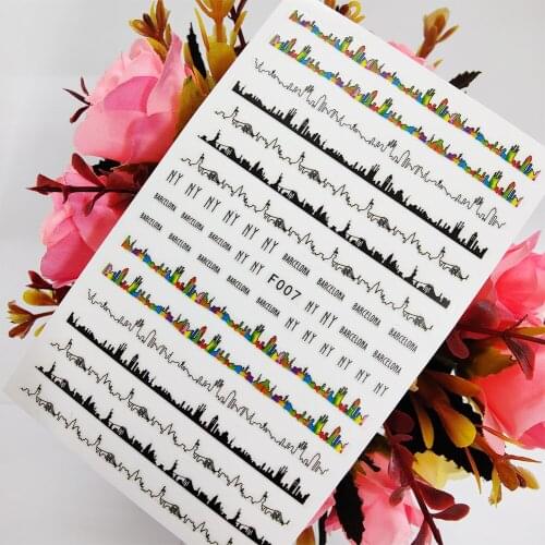 Line Hills Wave 3D Nail Sticker Art Sliders Foil Designs Geometry Nails Decoraciones Adhesive Toenail Manicure Accesorios Tips