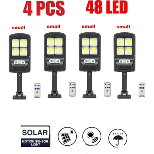 4pcs tabular oblong 100LED Solar Light Outdoor Motion Sensor Recharge Solar Wall lamp Waterproof Emergency security lights For S