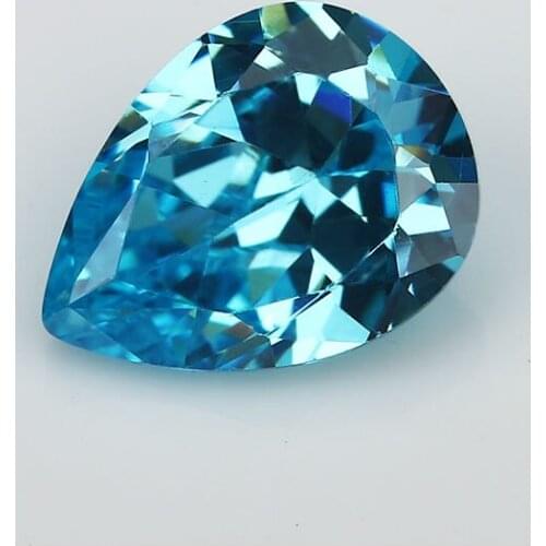 50PCS 3x4~10x12mm Pear Shape Brilliant Cut AAAAA Sea Blue Color Loose Cubic Zirconia Gems CZ Stone For Jewelry Diy