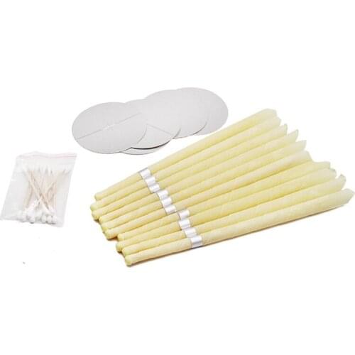 BMBY-Ear Candling Horn Type Ear Candling Set with 10 Ear Candles and 10 Cotton Swabs 5 Trays