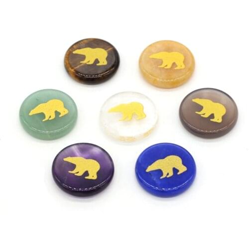 Natural Gemstone Beads Exquisite Flat Round Crystal Agates Amethysts Stone Bead Charms Accessories No Hole for Jewelry Making