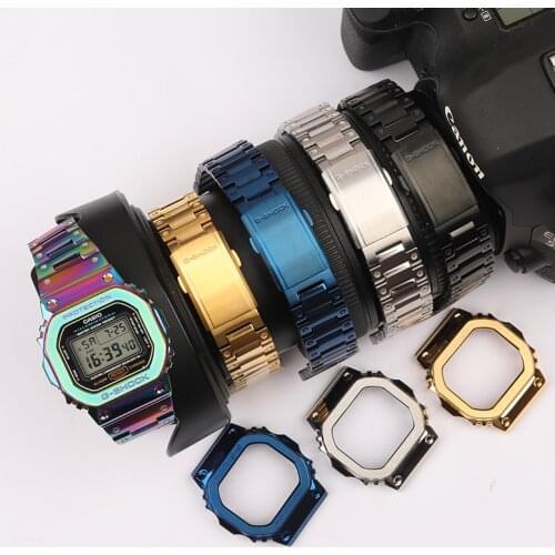 316 Stainless Steel Strap Watch Case Mens Watch Accessories For Casio G-Shock DW5600 5610 GW5600E DW GW5000 DW5035 watch bands