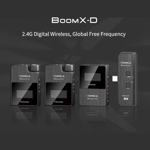 COMICA BoomX-D D1 D2 2.4G Digital Wireless Microphone System Mini Lapel Mic Clip-on Microphone Boom xd for cameras dslr