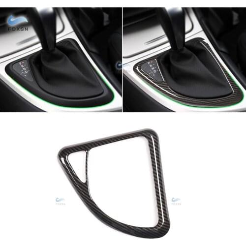 For BMW 1 Series E81 2007 2008 2009 2010 2011 Car Carbon Texture Interior Center Control Gear Shift Panel Frame Cover Trim