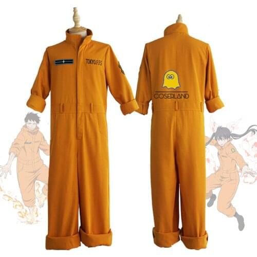 Fire Force Tamaki Kotatsu Cosplay Jumpsuit Enen no Shouboutai Costume Shinra Kusakabe Romper Takehisa Fire Fighter Anime Uniform