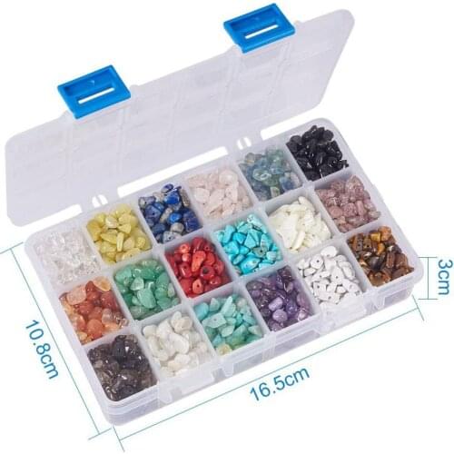 Natural Stone Beads Box WIth Accessories and Tools Irregular Gemstones Healing Loose Rocks For DIY Bracelet Jewelry Making Craft