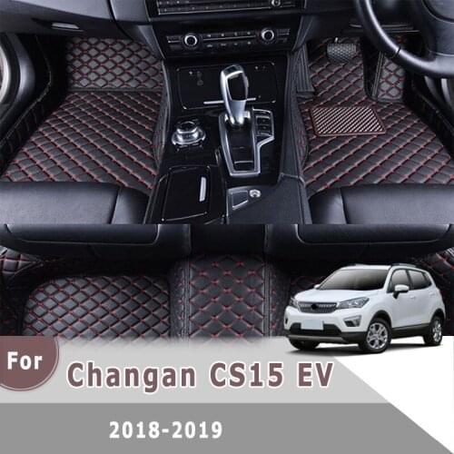 RHD Custom Carpets For Changan CS15 EV 2019 2018 Leather Waterproof Car Floor Mats Auto Interior Accessories Car Styling Rugs