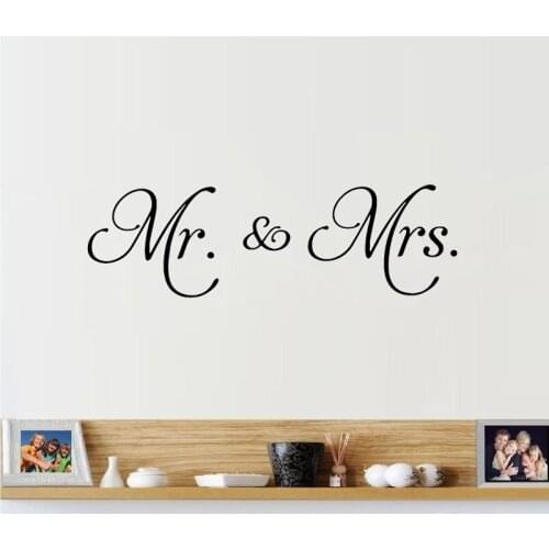 Mr Mrs Wall Stickers Home Decor Removable Decoration Minimalism Vinyl Living Room Bedroom Wall Art Murals Poster