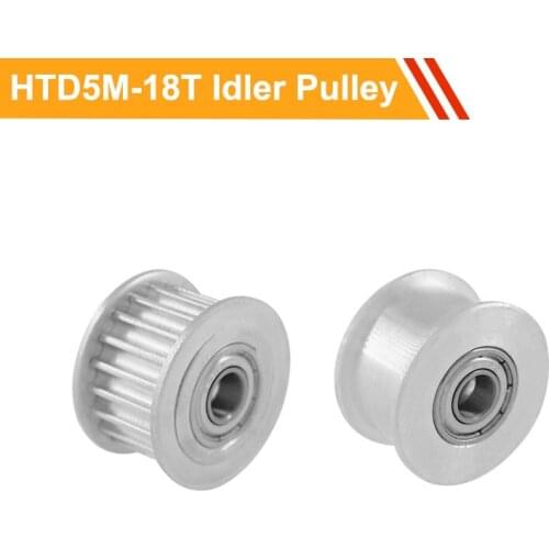 Tension Belt Idler Pulley 5M 18T with/without Teeth 16mm/21mm Belt Width Idler Pulley 5/6/7/8/10/12mm Bore Idler Bearing Pulley