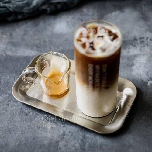 Cafe restaurant with stainless steel plate small tray for beverages, desserts, food, dinner plate, matte metal plate