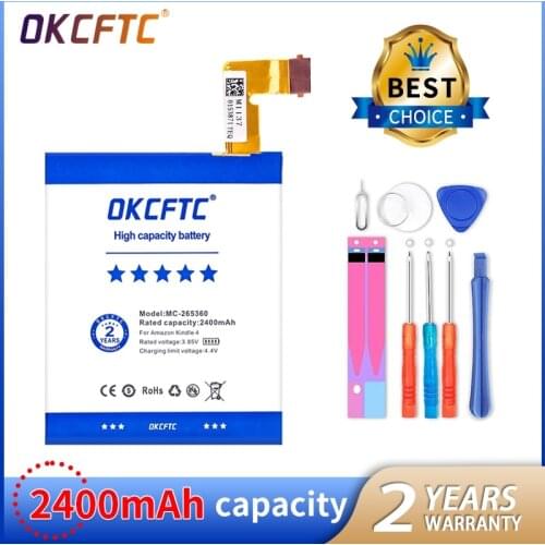 Original 2400mAh For Amazon Kindle 4 5 6 D01100 515-1058-01 MC-265360 S2011-001-S DR-A015 Battery Gift Tools +Stickers