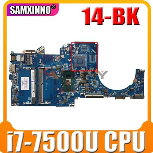 Original For HP Pavilion 14-BK Laptop Motherboard With SR341 i7-7500u 2.70GHz CPU DAG71MB16D0 DDR4 MB 100% Tested Fast Ship