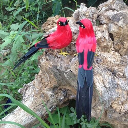 A pair of cute simulation Magpie model foam&furs red Magpie bird dolls gift about 22cm 2271
