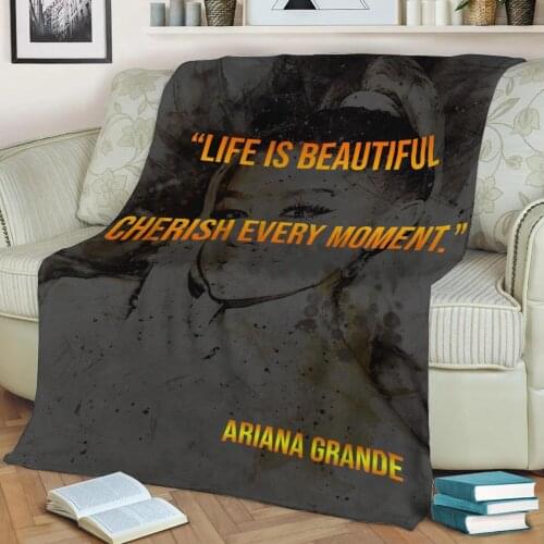 Ariana Grande 3D Print Plush Blanket Throw On Sofa Home Decor Soft Warmth Washable Nap Blanket Dropshipping