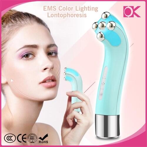 Handheld Ems Rf Beauty Led High Frequency Vibration Ultrasonic Face Massage Machine Face Lift Device Electric Facial Massager