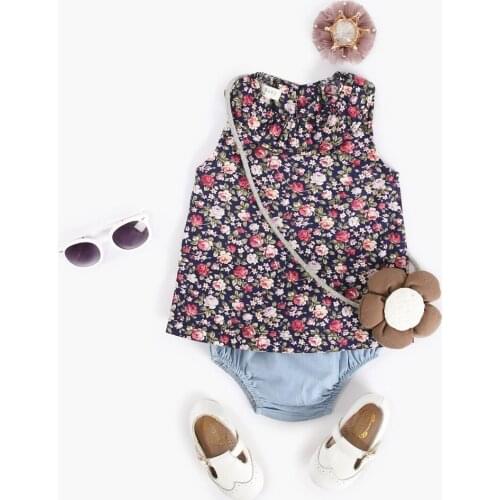 Sanlutoz Princess Baby Girls Clothing Sets Summer Cotton Baby Clothes Flowers Toddler Infant Sets 2pcs Sleeveless