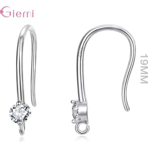 925 Sterling Silver Earring Hooks Wire Settings Base Hook Earrings For DIY Jewelry Making Supplies Accessories Bijoux
