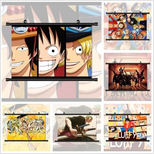 One Piece Straw Hat Pirates Luffy Anime Manga HD Print Wall Poster Scroll