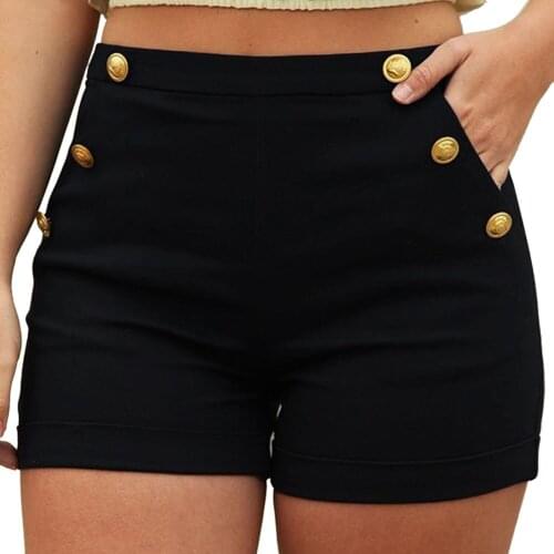 Stylish Bar Plus Size S-5XL Elastic Shorts Womens Polyester Casual Solid Skinny Zipper Fly High Waist Hot Shorts feminino 2019