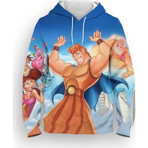 Mens Sweatshirt Spring Hercules Cartoon Anime Disney 3D Print Women Hoodies Streetwear Harajuku Children Pullovers