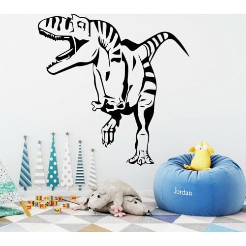 Tyrannosaurus Wall Stickers Cartoon Dinosaur Kids Bedroom Art Vinyl Wall Decal Boys Room Decoration Accessories Z381