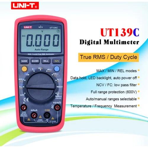 UNI-T Digital Multimeter UT139A UT139B UT139C True RMS Meter Handheld Tester 6000 Count Voltmeter Temperature Tester Meters