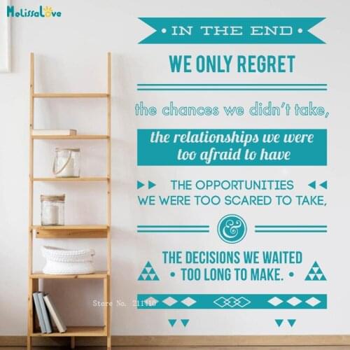 In The End Quote Wall Sticker The Decisions We Waited Too Long To Make Vinyl Art Decals for Homes Office Decals Vinyl YT5158