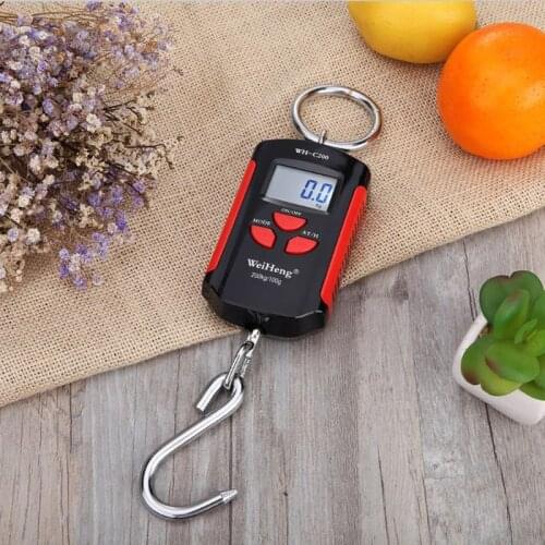 200kg 400lb Mini Crane Scale Heavy Duty Digital Hanging Scales LCD w/ Backlight 203C