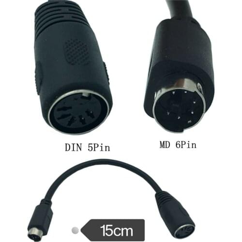 15cm 6Pin Mini-DIN (PS/2) Male To DIN 5Pin Female Adapter Connector Cable For Keyboard