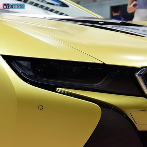 2 Pcs Car Headlight Protective Film Headlamp Restoration Transparent Black TPU Sticker For BMW i8 2014-2020 Accessories