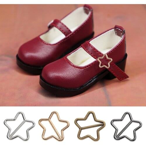 20PCS 7mm Mini Star Tri-glide Belt Buckle Metal Ultra-small Doll Bags Buttons DIY Doll Clothes Shoes Decoration Accessories