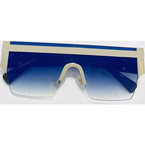 2021 New Fashion Oversized One Piece Sunglasses Women Brand Rimless Square Sun Glasses Female Color Shades Oculos Feminino UV400