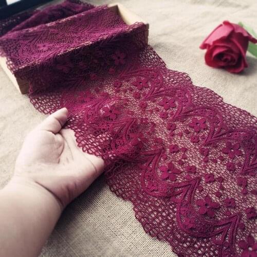 22cm wide wine red widened stretch lace skirt hem tube top accessories