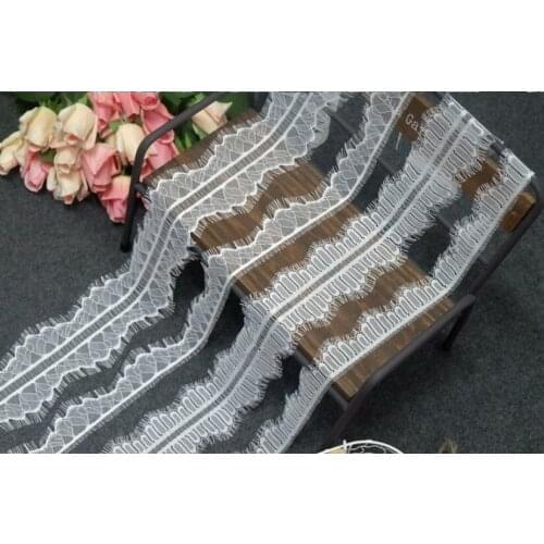 3 Meters/lot White Black Embroidered France Eyelash Lace Ribbon for Garment Dress Hometextile Decoration DIY Craft Lace Trimming