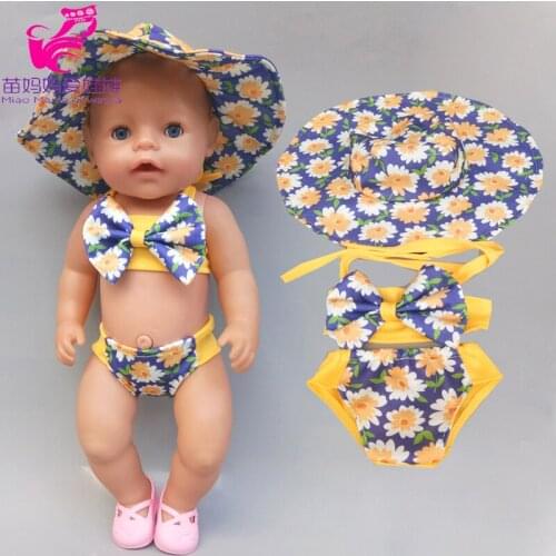 43cm Baby Doll bikini sun hat for 18 Inch Doll swim clothes