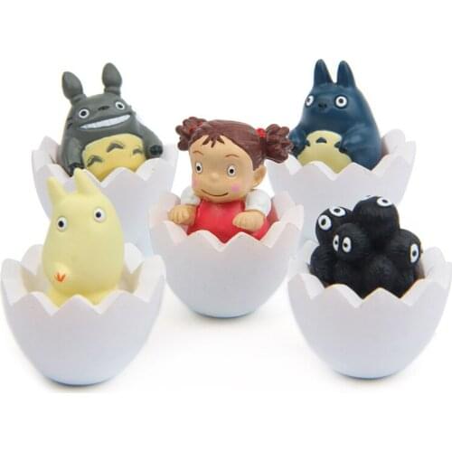 5pcs/lot My Neighbor Totoro Kiki Kikis Delivery PVC Cat Action Figure Doll Anime White Eggshell Resin Plastic Model