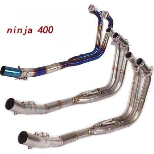 51mm Original Exhaust System for Kawasaki Z400 Z250 2017-2020 Motorcycle Exhaust Pipe Slip On Header Mid Link Pipe Ninja 250 400