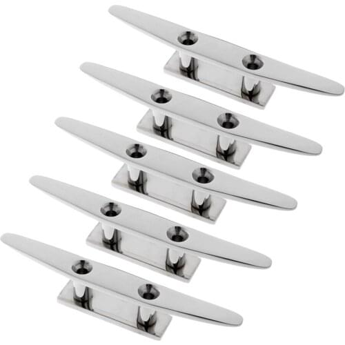 5x Thin Bar Cleat In 316 Stainless Steel Marine Quality For Boat Yatch, 5mm