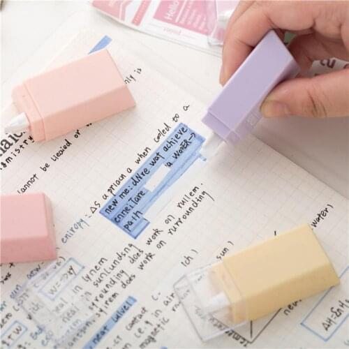 6Pcs Mini Correction Roller Correct Eraser Smooth Sliding Cuboid Corrections Tape PS Correct a Mistake Office Supply