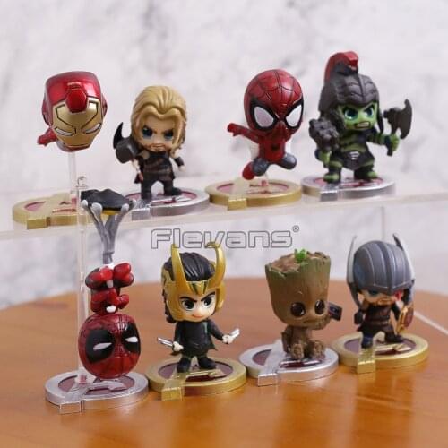 8pcs/set Avengers Infinity War Figures Set Iron Man Loki Thor Hulk Spiderman Super Hero Mini PVC Figures Dolls Toys