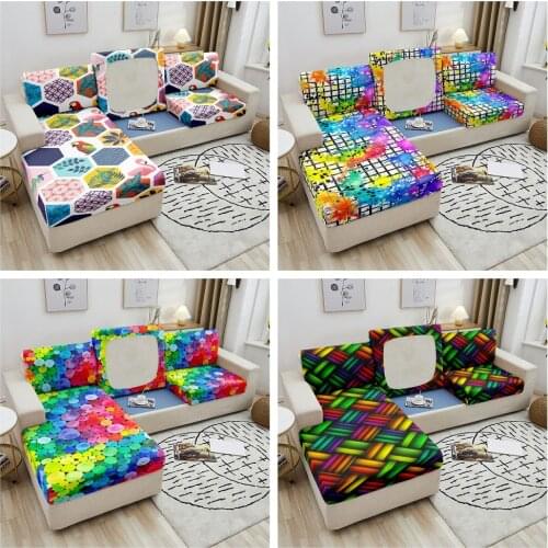 Colorful Mandala Sofa Seat Cover Elastic Sofa Seat Cushion Cover Removable L Shape Sofa Slipcover Couch Sofa Cover 1-4 Seater