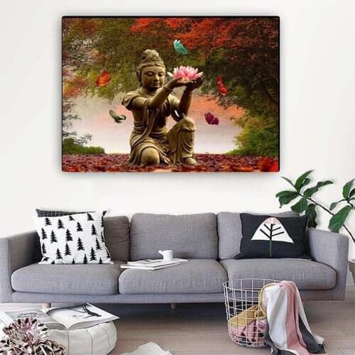 Diy Handwork Diamond Mosaic 5D Diamond Painting Full Square pictures of Rhinestones Diamond Embroidery Buddha lotus Decor TY245