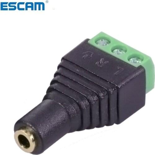 ESCAM 1pc 3.5mm Jack Video AV Balun 3.5mm stereo female to AV Screw Terminal Stereo jack 3.5 mm female 3 pin Terminal Block Plug