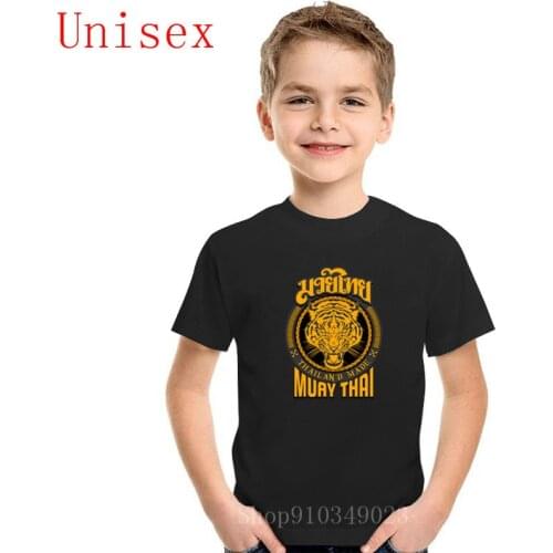 Hipster T Shirt Children Funny Muay Thai Tiger Thailand kids T shirts Logo boy clothes girl clothes o neck shirt cotton top tees