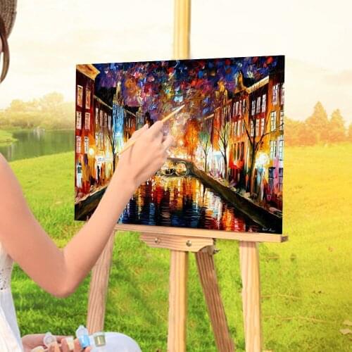 Night Amsterdam DIY Paint By Numbers Package Oil Paints 50*70 Picture By Numbers Photo Home Decor Kids Handicraft Drawing