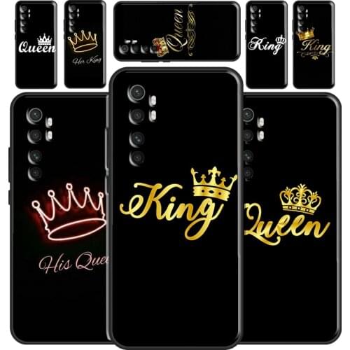 King Queen Crown Case For POCO M3 Pro F3 POCO X3 Pro Cover For Xiaomi Mi 11 Ultra 9T 10T Pro Note 10 Lite