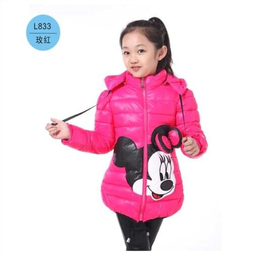 Hot! Girls Winter Coats&Ourwear Children Minnie Cartoon High quality winter Jacket,Baby Girls Cotton Long Sleeves Coat