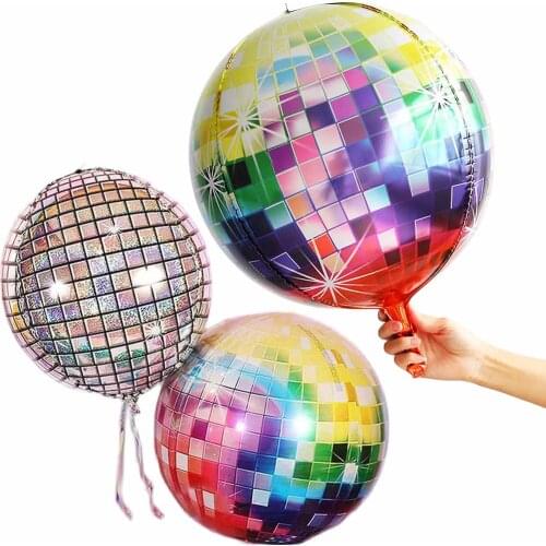 Disco Bar Party Decor 22inch 4D Metalic Disco Helium Balloons Wedding Decorations Balloon Kids toys baby Big Globos