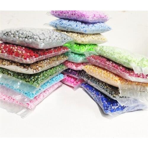 Multi-size all colours AB Half Round Pearl glue on Rhinestone Crystal Non Hotfix Flatback clothing Nail Art decorations