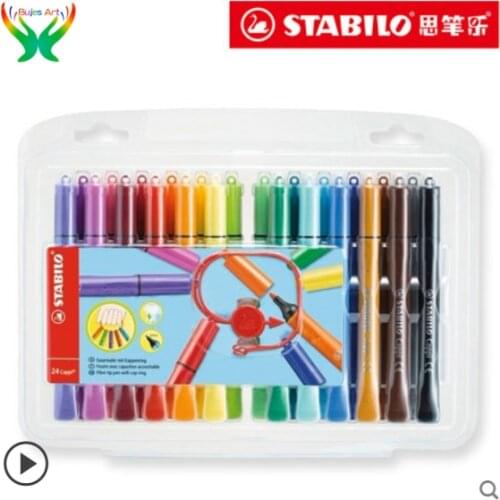 Stabilo 12/28/24 Cappi watercolor pen set childrens kindergarten drawing graffiti pen washable triangle Grip pen non-toxic
